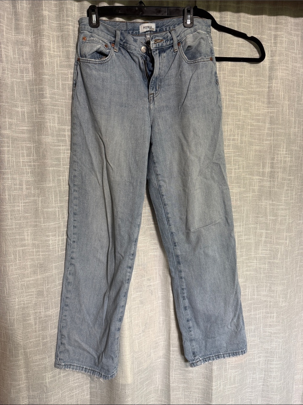pistola light wash denim wide leg